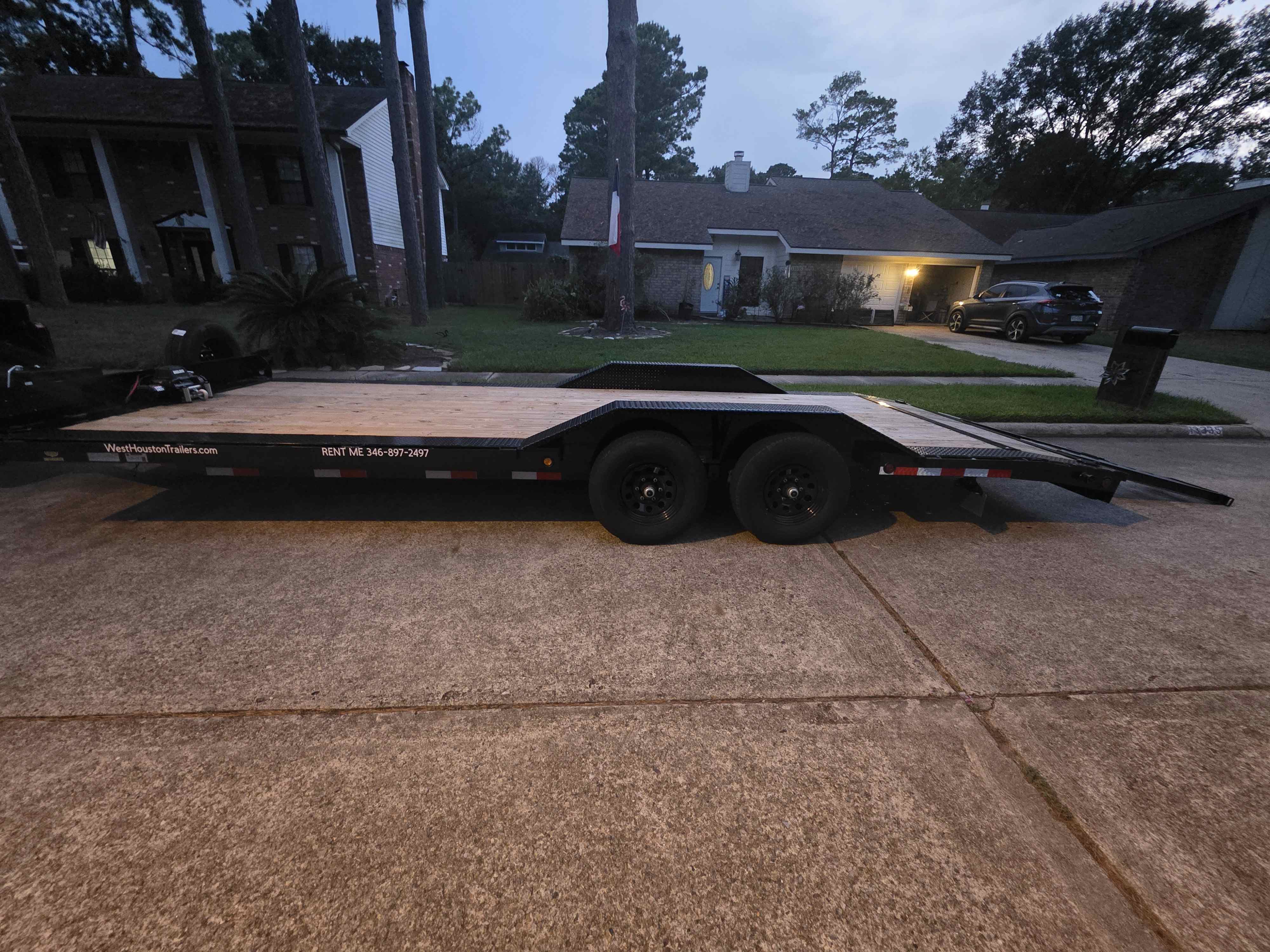 22ft Lamar Car Hauler with Winch side view